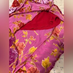 Asymmetrical floral velvet skirt